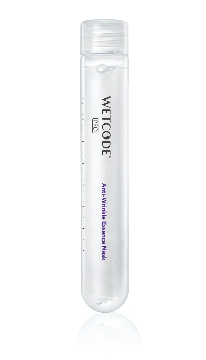 Flacone trasparente Wetcode Pro Anti-Wrinkle Essence Mask, cura pelle, BuzzSkin