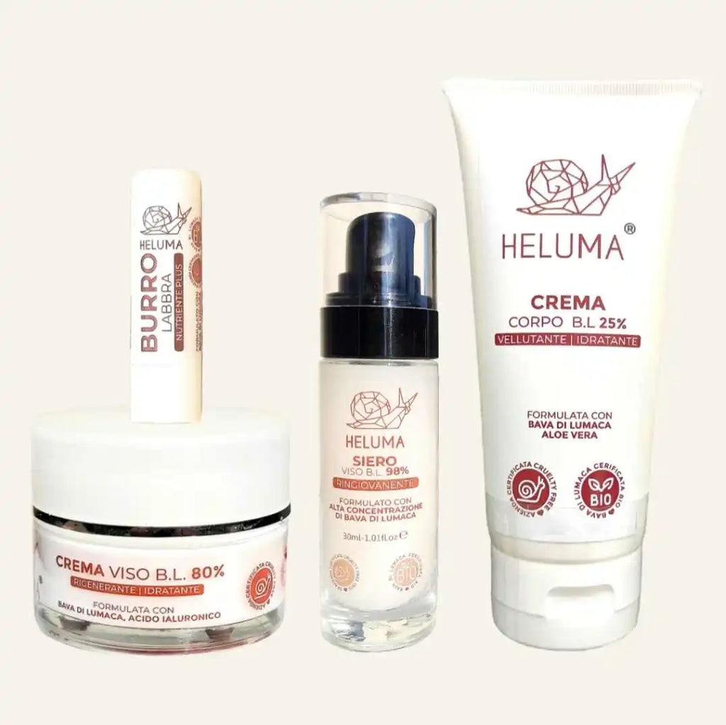 Crema Corpo, Siero Viso e Crema Viso alla Bava di Lumaca - Dermaura