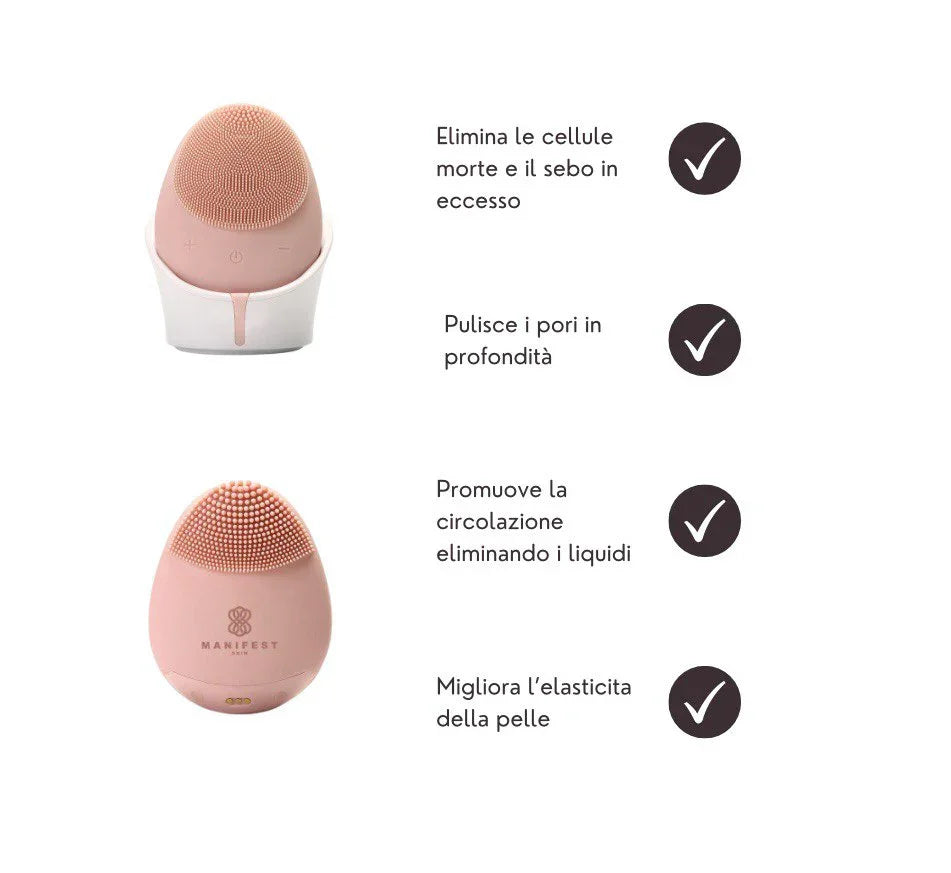 Dispositivo detergente viso rosa Manifest Skin per pulizia profonda e elasticità della pelle